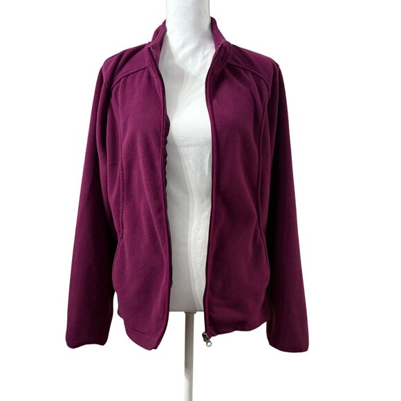 Merona Womens Plum Full-Zip Fleece Jacket XL Lightweight Warm Outerwear - Picture 5 of 12